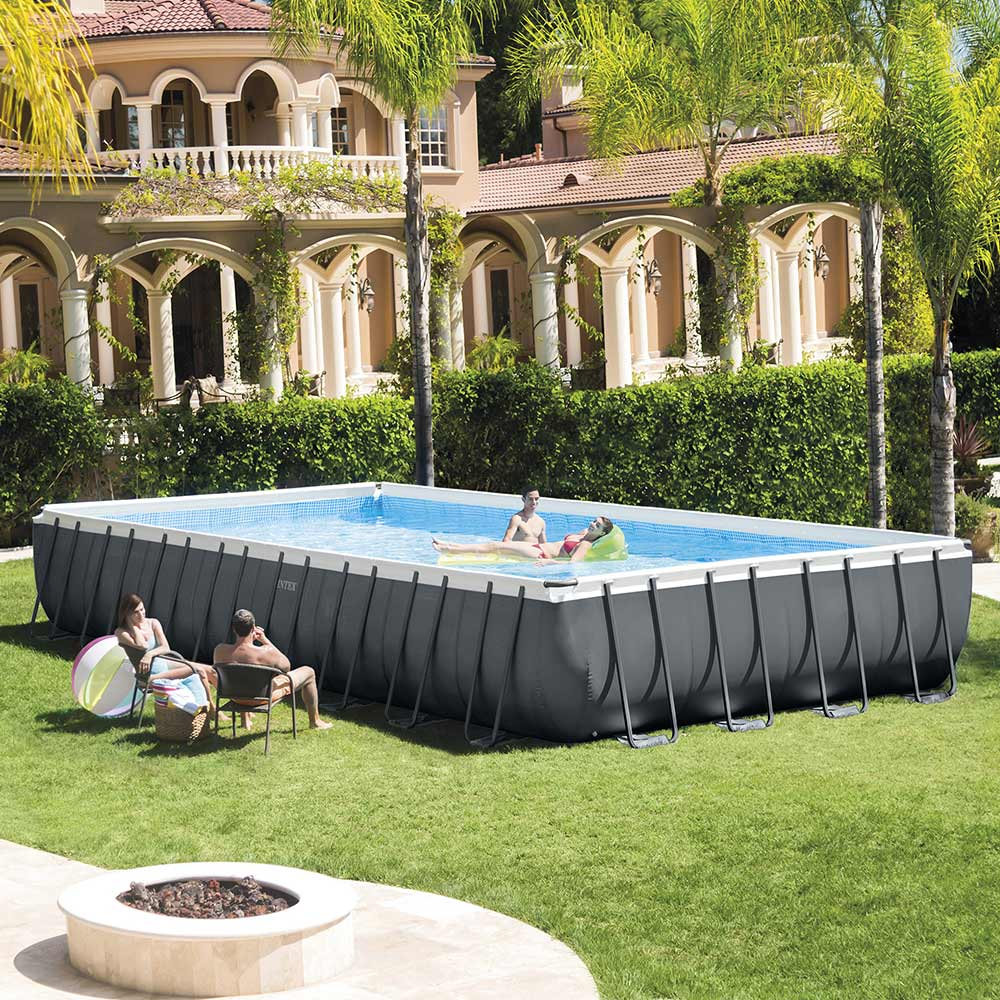 Intex 26374 Ex 26372 Ultra Frame Aufstellpool Rechteckig Groß 975x488x132