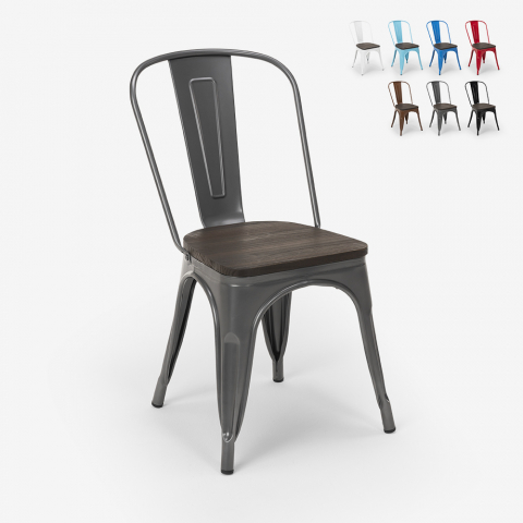 stühle im industriellem stil aus stahl holz für küche und bar steel wood Aktion