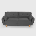 Fortaleza Schlafsofa Nordisches Design Schlafcouch Clic Clac 3-Sitzer aus Stoff 