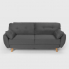 Fortaleza Schlafsofa Nordisches Design Schlafcouch Clic Clac 3-Sitzer aus Stoff 