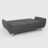 Fortaleza Schlafsofa Nordisches Design Schlafcouch Clic Clac 3-Sitzer aus Stoff 