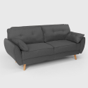 Fortaleza Schlafsofa Nordisches Design Schlafcouch Clic Clac 3-Sitzer aus Stoff 