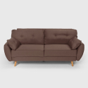 Fortaleza Schlafsofa Nordisches Design Schlafcouch Clic Clac 3-Sitzer aus Stoff 