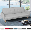 Merida Schlafsofa im Nordischen Design Schlafcouch Clic Clac 3-Sitzer aus Stoff Maße