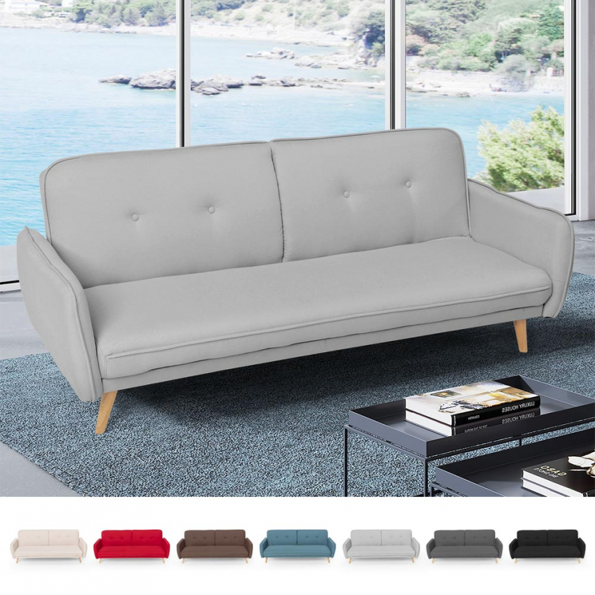 Merida Schlafsofa im Nordischen Design Schlafcouch Clic Clac 3-Sitzer aus Stoff Maße Merida Schlafsofa im Nordischen Design Schlafcouch Clic Clac 3-Sitzer aus Stoff Maße