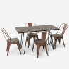 rechteckiges tischset 120 x 60 mit 4 stühlen aus industriellem stahl und holz im-stil roger Kosten