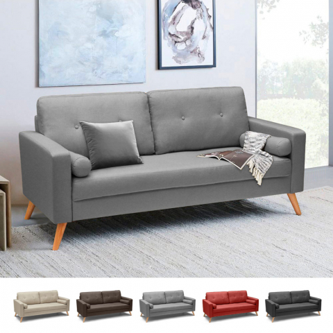 Modernes Design Sofa skandinavischen Stil Stoff 3 Sitzer für Wohnzimmer und Küche Acquamarina Aktion