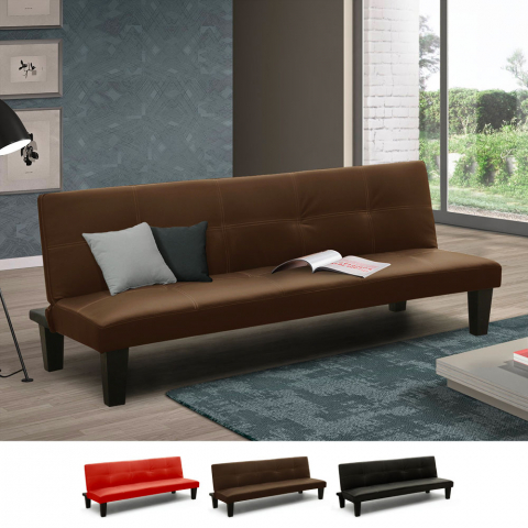 Sofa-Bett Kompakt aus Kunstleder für Einzimmer-, Zweizimmerwohnung Topazio Joy