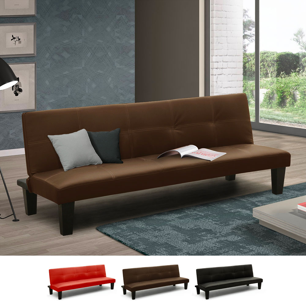 Kleine Kunstleder Schlafsofa für Ein-Zimmer-Zwei-Zimmer-Wohnung Topazio Joy
