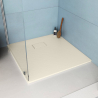 Quadratische Duschwanne 80x80 bodenbündig im modernen Bad aus Harz Stone 