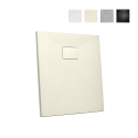 Quadratische Duschwanne 80x80 bodenbündig im modernen Bad aus Harz Stone 