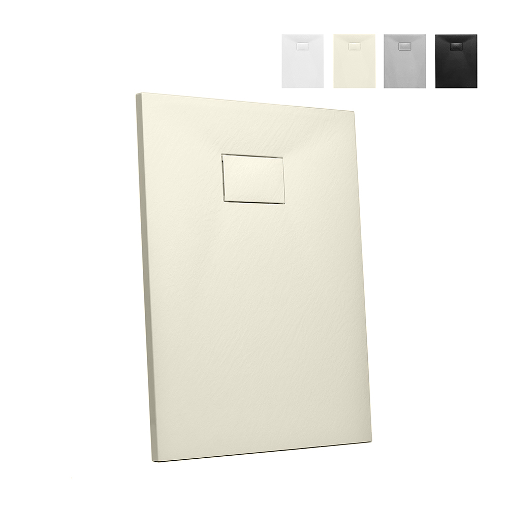 Harzduschwanne bodenbündig rechteckig 100x80 Stone