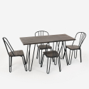 rechteckiges tischset 120x60 mit 4 industriellen stahlholzstühlen im-design magis 
