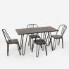 rechteckiges tischset 120x60 mit 4 industriellen stahlholzstühlen im-design magis 