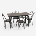 rechteckiges tischset 120 x 60 mit 4 stühlen stahlholz industriedesign otis 