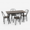 rechteckiges tischset 120 x 60 mit 4 stühlen stahlholz industriedesign otis 