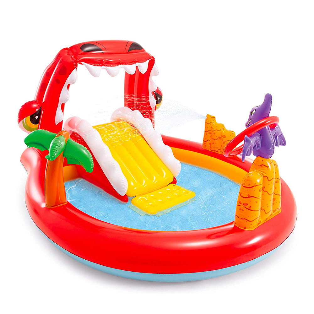 Intex 57163 Happy Dino Play Center Aufblasbares Schwimmbad Kinderspiel