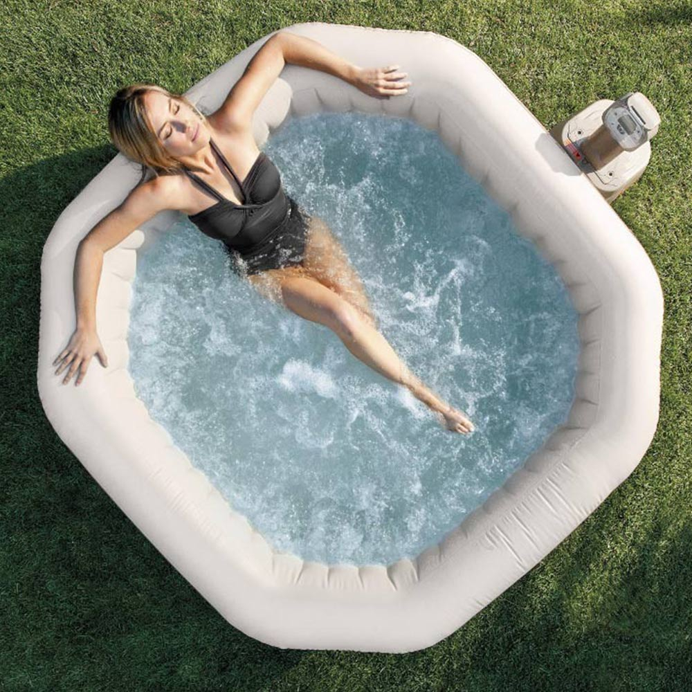 Intex 28454 Whirlpool Pure Spa Octagon Bubble, Jet Und Salzwassersystem Becken 201x71