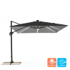 Schwarzer Sonnenschirm mit verstellbarem Arm dezentraler Mast mit 3x3m LED-Solarlicht Paradise Noir Light Angebot