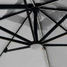 Schwarzer Sonnenschirm mit verstellbarem Arm dezentraler Mast mit 3x3m LED-Solarlicht Paradise Noir Light Auswahl