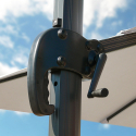 Sonnenschirm Ampelschirm verstellbarer Arm mit LED-Solarlicht 3x3m Paradise Brown Light Modell