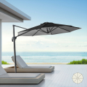 Aluminium-Gartenschirm mit dezentraler Stange für Haus 3x3m Paradise Noir Sales