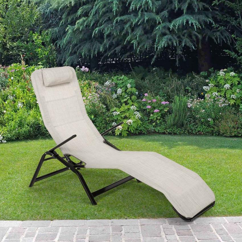  Pasha Luxury: Strandliege Gartenliege klappbar verstellbar Wippfunktion
