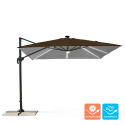 Sonnenschirm Ampelschirm verstellbarer Arm mit LED-Solarlicht 3x3m Paradise Brown Light Angebot
