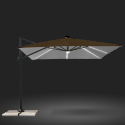 Sonnenschirm Ampelschirm verstellbarer Arm mit LED-Solarlicht 3x3m Paradise Brown Light Rabatte