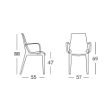 Moderner Design-Stuhl für Küchen Bars Restaurants Scab Vanity Arm