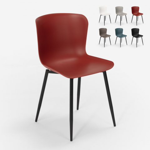 Modernes Design Stuhl in Polypropylen und Metall für Küche Bar Restaurant Chloe Aktion