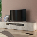 Design TV-Schrank mit Klappschubladen Türen 200cm Daiquiri Concrete L