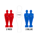 Set 4 Spieler Minifiguren Tischfußball 2 rot 2 blau Ersatzstange 16 mm Verkauf