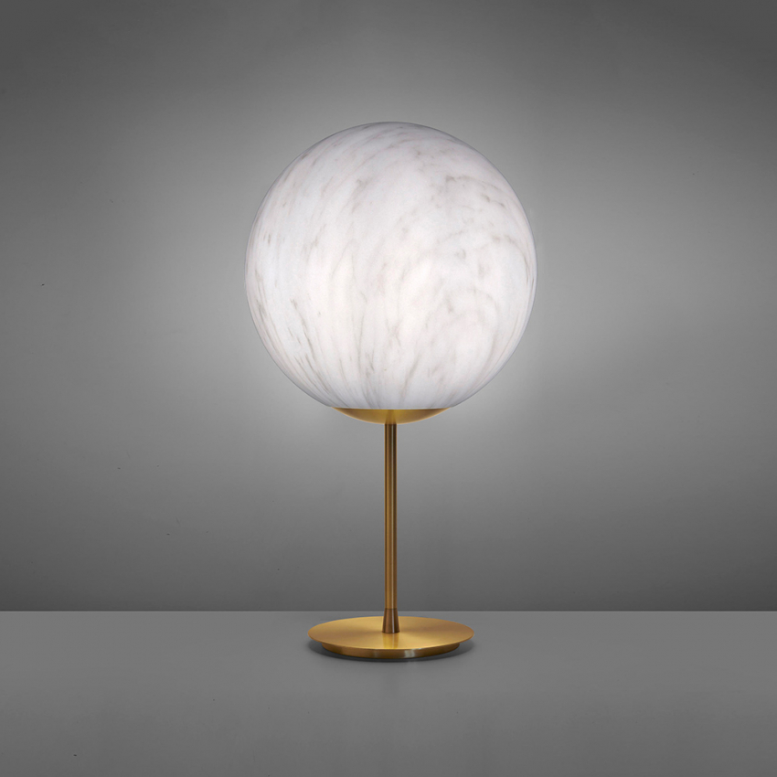 Tischlampe Boden Stiel Kugel MarmorEffekt Design Slide Mineral Stand