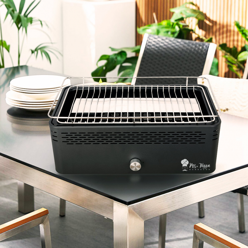  Merapi: Rauchfreier Holzkohlegrill Bbq Tischgrill Mit Lüfter 