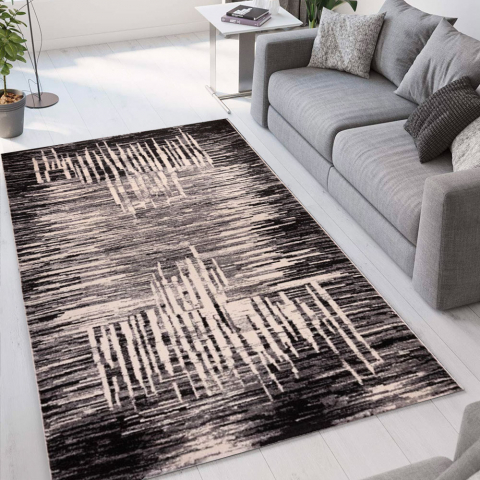 Teppich rechteckig Grau Schwarz modernes zeitgenössisches Design Milano GRI007