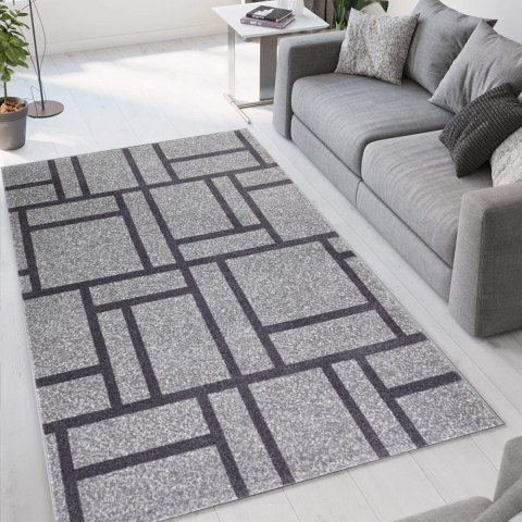 Teppich modernes Design Grau Schwarz rechteckig Milano GRI015 Aktion