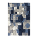 Rechteckiger Teppich modernes geometrisches Design Blau Grau Milano BLU013 Verkauf