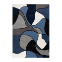 Teppich modernes geometrisches Design Pop Art Muster Blau Weiß BLU015 Verkauf