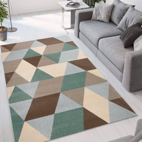Rechteckiger Teppich modernes Design mehrfarbiges geometrisches Muster Milano GLO009