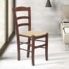 Esstischstuhl Massivholz Stuhl für Esszimmer Sitzfläche aus Stroh Paesana