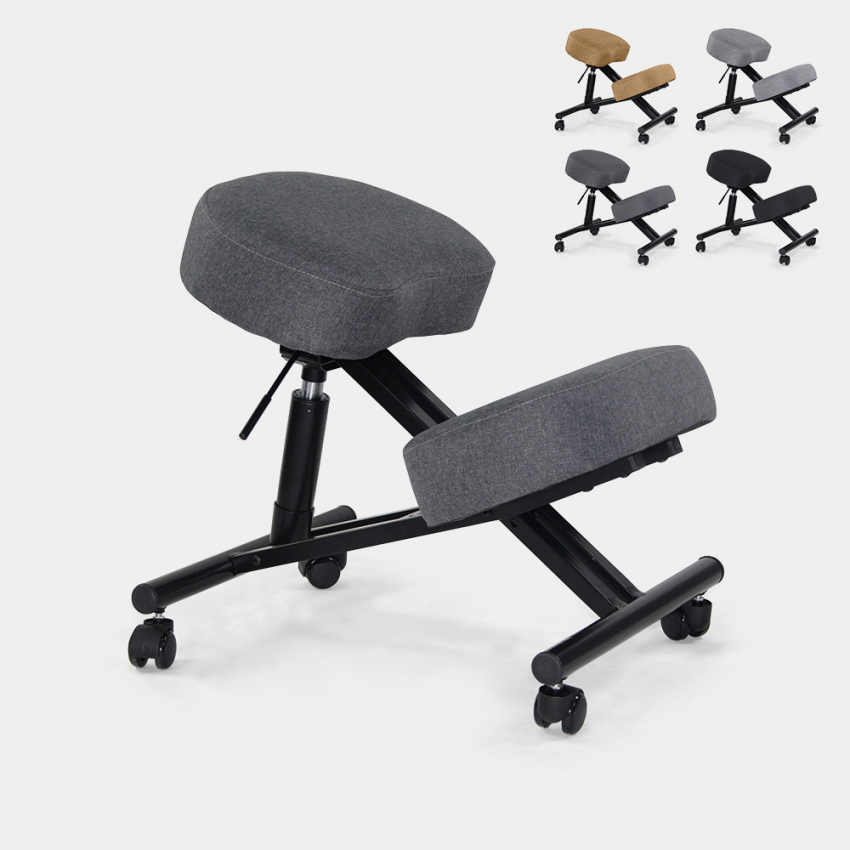 Ergonomischer Kniestuhl Bürohocker Metall und Stoff Balancesteel Lux Verkauf