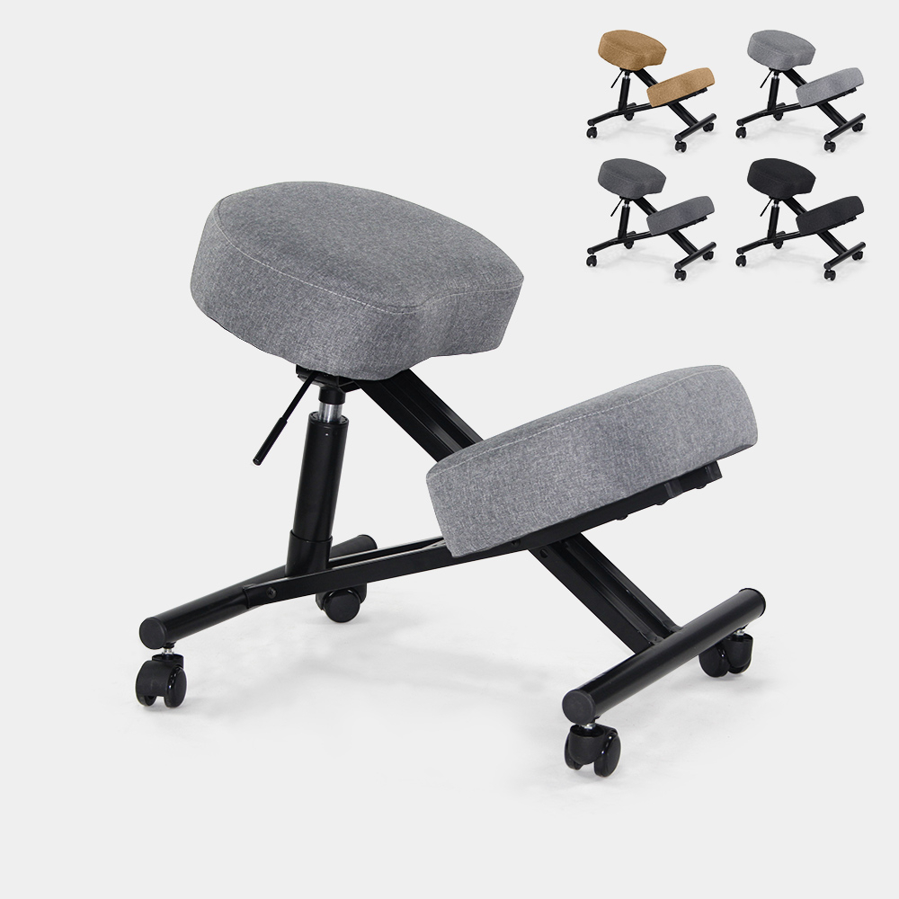 Schwedischer ergonomischer orthopädischer Hocker Stuhl Balancesteel Lux Stoff