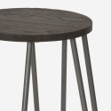 Hoher Hocker Industrielles Design Metall Holz für Bars, Restaurants, Küchen Carbon Top Eigenschaften