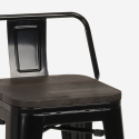 hoher hocker industriedesign barhocker aus metall und holz im Lix stil für bar oder küche steel wood top 