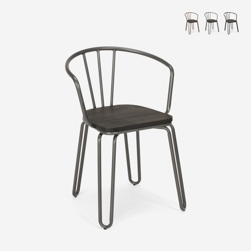 Lix stühle stuhl im industriestil stahl armlehnen für bar und küche ferrum arm Rabatte