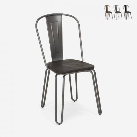 Stühle Industrielles Design Stahl im Tolix-Stil Bar Küche Ferrum One