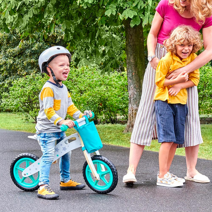 Kinderfahrrad Pedalfrei Aus Holz Mit Korb Balance Bike Ride