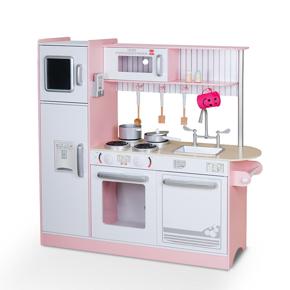 Große Holz-Spielküche für Mädchen mit Pfannen, Accessoires und Klänge Chef Star