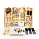 Kinderspielzeug-Werkzeugkasten mit Holzutensilien Mr Fix Aktion